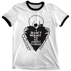 Wicked Clothes 'Don't Wanna Be Angry' Ringer Shirt New