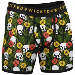 Wicked Clothes New 'Tropical Skulls' Boxer Briefs