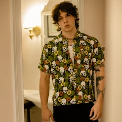 Wicked Clothes Button-Ups Tropical Skulls Button-Up Shirt