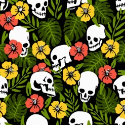 Wicked Clothes Button-Ups Tropical Skulls Button-Up Shirt